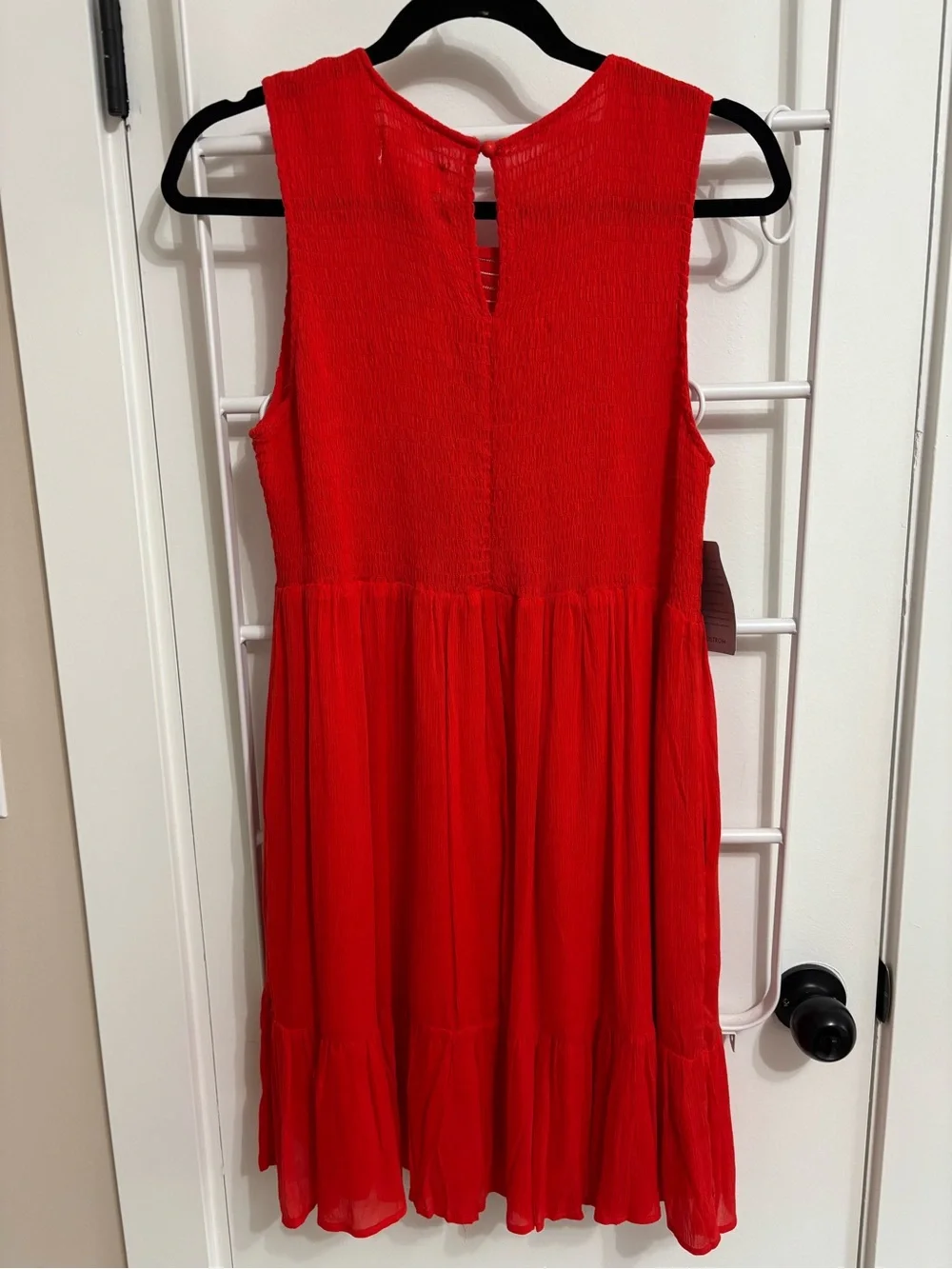 Melody Day Red Smocked Tiered Dress – Size L – NWT